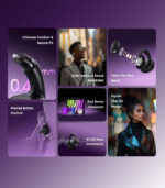 Oraimo OpenSnap True Wireless Bluetooth Headphones Clip-On Open-Ear - Black - Image 4